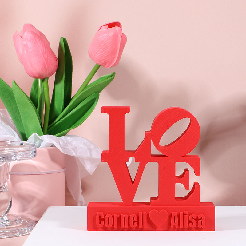 Personalized 3D Printed Love Sculpture Customized Name Gift For Couples