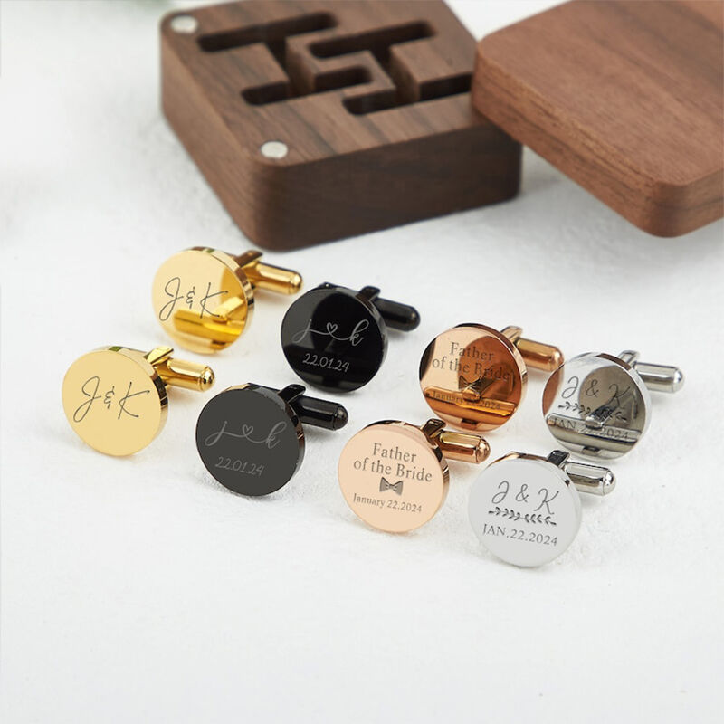 Personalisierte Manschettenknopf Herr und Frau Name Design Perfektes Hochzeitsgeschenk für Ihn Ehemann