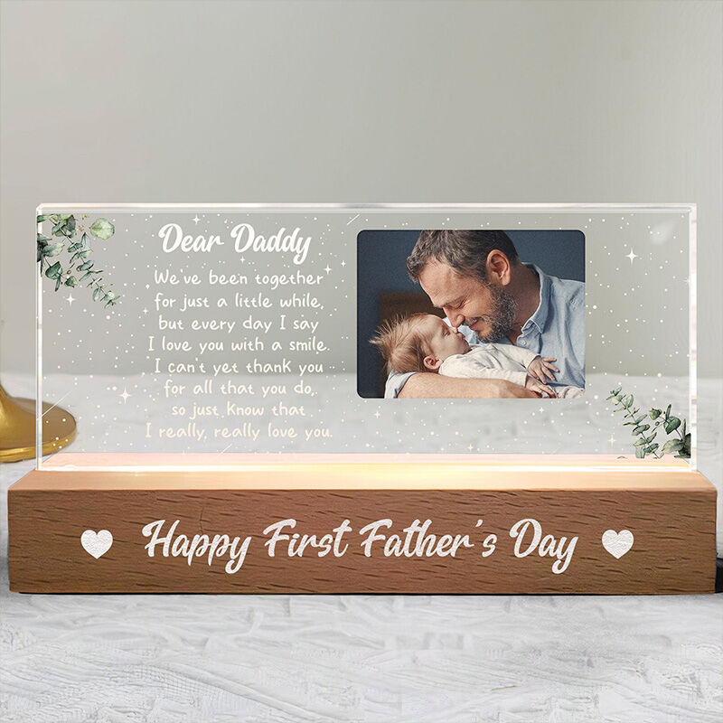 Personalized Led Light, Custom Photo And Warm Words Gift For Father's Day