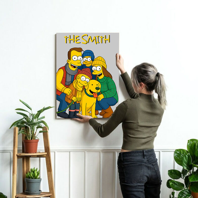 Tableau mural personnalisé en toile avec texte personnalisé Cadeau mignon pour la famille