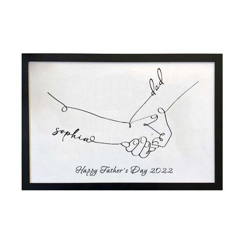 Personalized Hand Drawn Parent & Child Holding Hands Art Frame