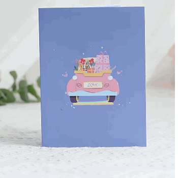 3D Niedliches Auto Pop Up Karte Erinnerungsgeschenk