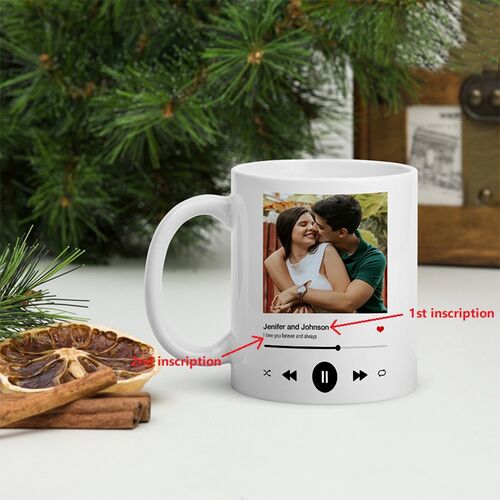 Personalized Photo And Engravable Mug with Player Pattern Unique And Creative Gift