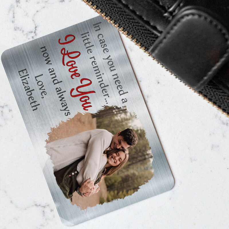 ”I Love You“Personalized Aluminum Wallet Card Warm Gift For Couples