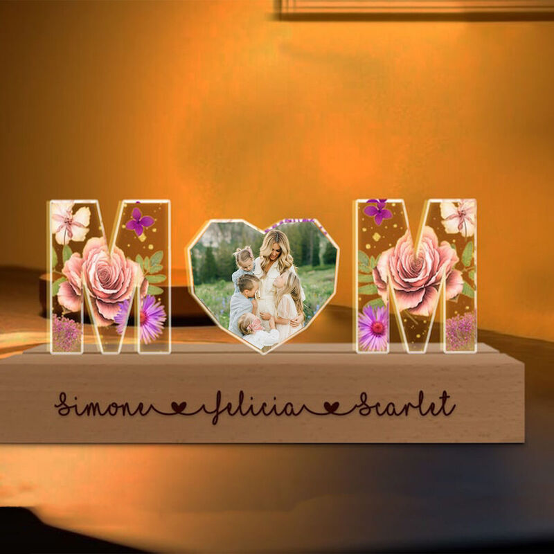 Personalized Acrylic Letter Lamp Custom Photo Mother's Day Warm Gift