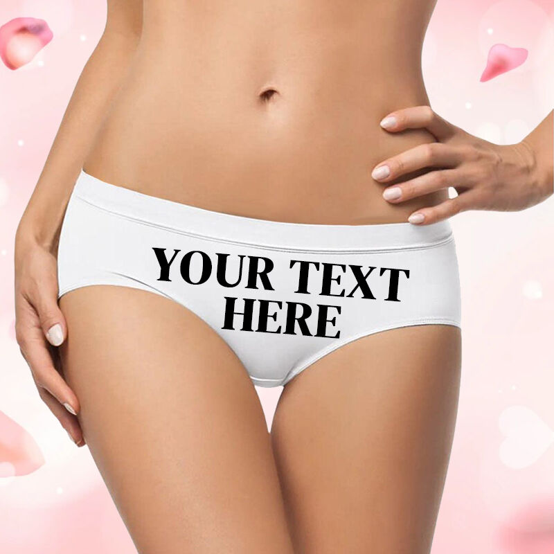 Personalized Text Women's Underwear Simple Style Gift for Wife