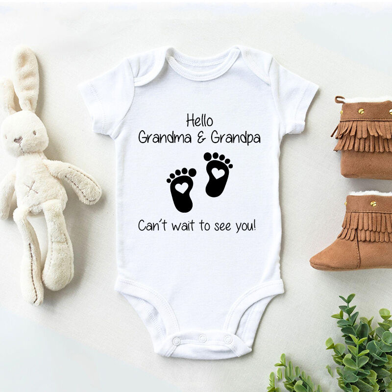 Body de bebé personalizado con mensaje personalizado, diseño de huellas bonitas, regalo cálido para baby shower para la familia