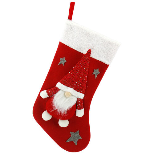 Christmas Socks Gift Bag with Santa Doll