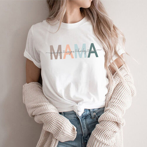T-shirt personnalisé Maman avec nom personnalisé pour la fête des mères