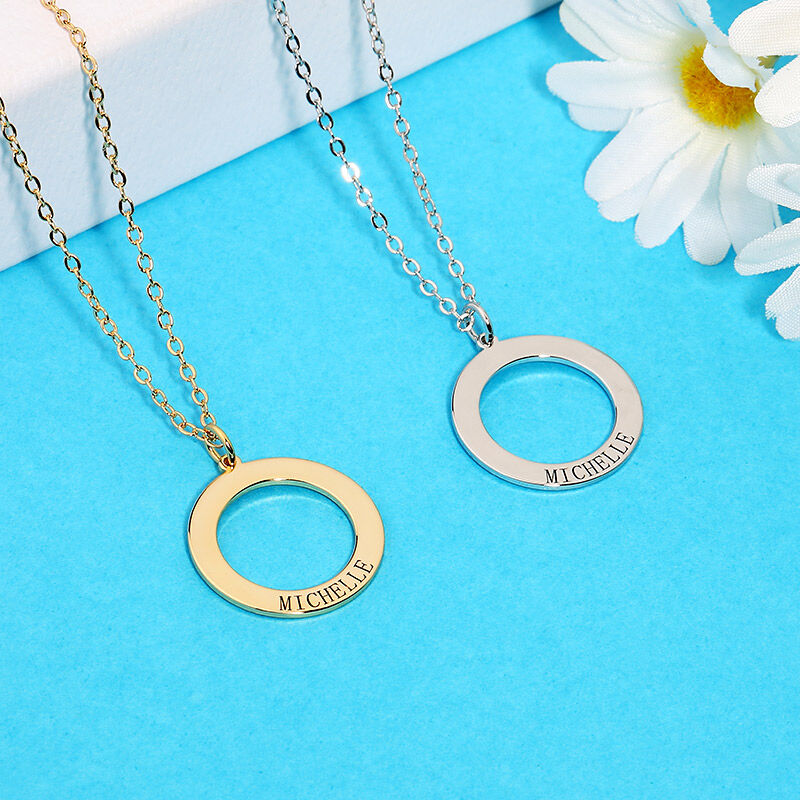 "Love Conquers All" Personalized Disc Necklace