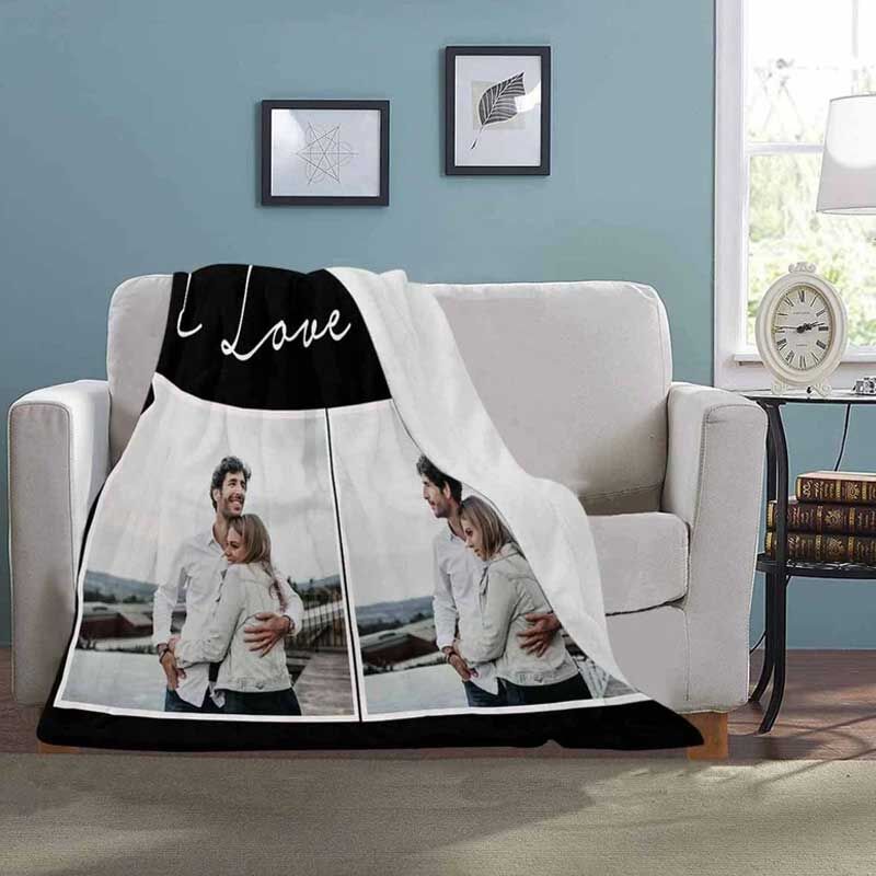 Personalized Photo Blankets Custom Love Blanket With 4 Photos
