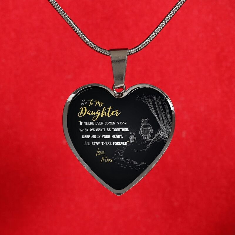 To Daughter"I will Stand By You Forever" Heart Necklace Silver