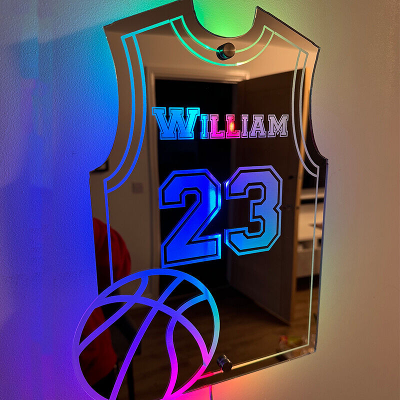 Personalized LED Cool Mirror Lights For Basketball Lovers