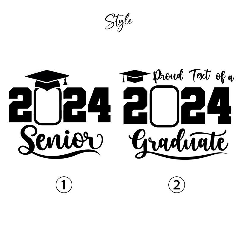 Personalisiertes T-Shirt 2024 Absolvent mit individuellem Foto und Nachricht Großartiges Geschenk zum Schulabschluss