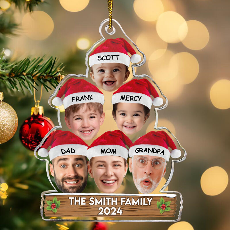 Personalisierte 2024 Weihnachtsschmuck benutzerdefinierte Fotos lustige Geschenke für die Familie
