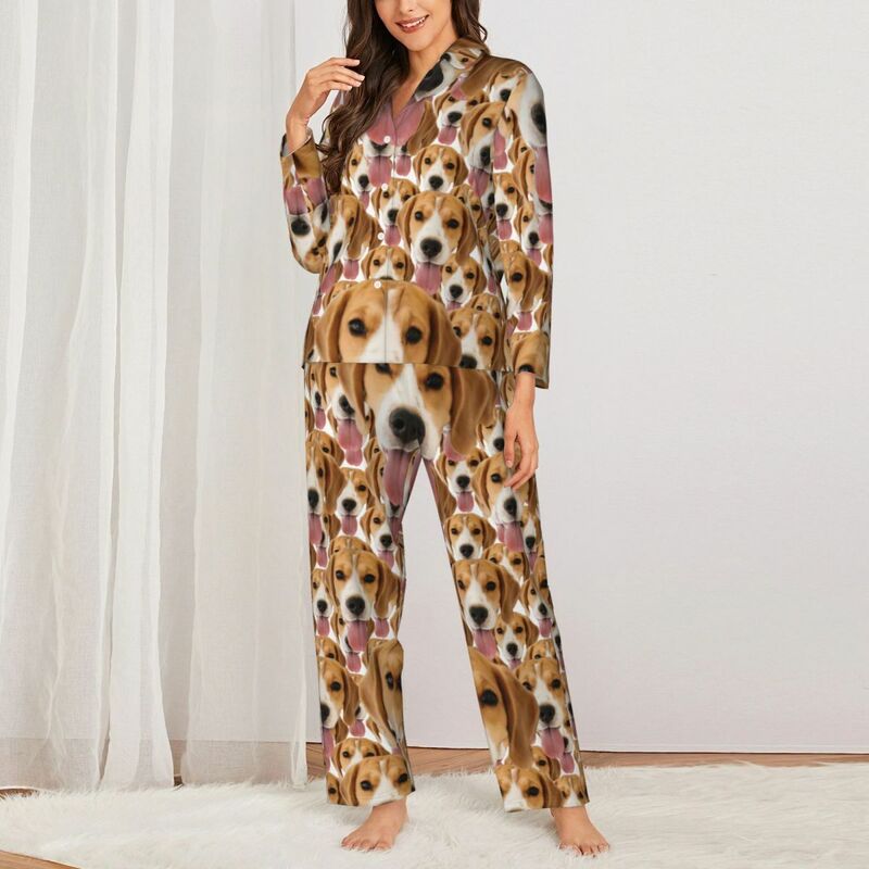 Pyjama personnalisé avec photo de tête de chien sur un ensemble de motifs Cadeau créatif pour les amoureux des animaux