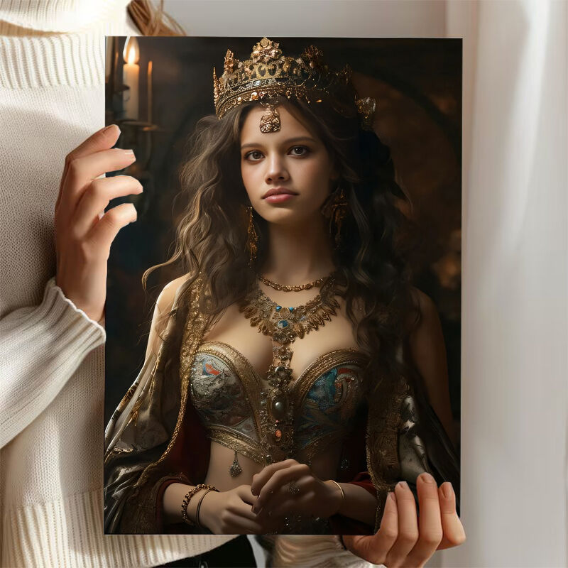 Personalized Queen Portraits with Custom Face Swap Exquisite Present for Friend