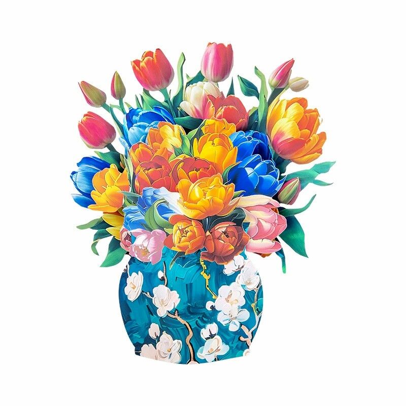 3D Pop Up Card Flourish Blooming Bouquet Art Design Perfect Gift for Mother's Day