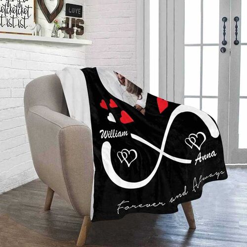 Couverture personnalisée Infinity Love Name Blanket Couverture personnalisée pour couple