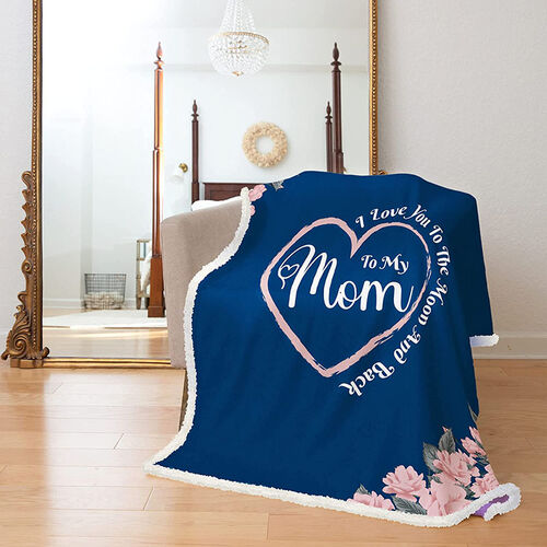 Coperte con Lettere Flanella con Cuore e Fiore per Mamma