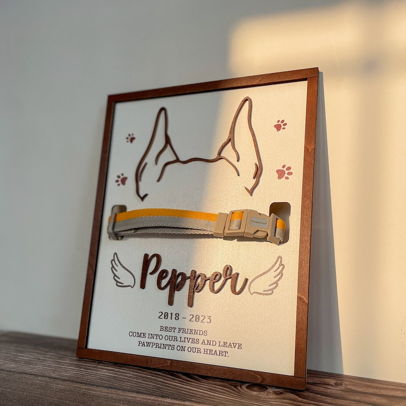 犬耳 名入れ フォト フレーム 木製