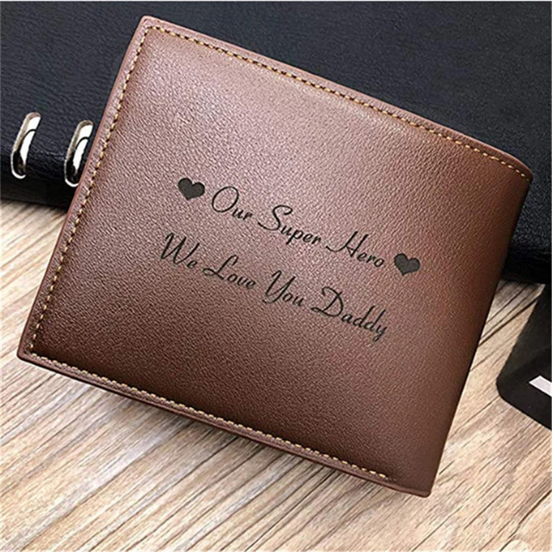 Personalized Photo Men's Brown Wallet-For Dad