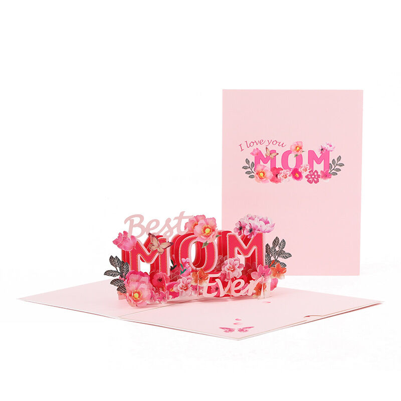 Carte pop up 3D creuse "Meilleure maman de tous les temps" pour la fête des mères