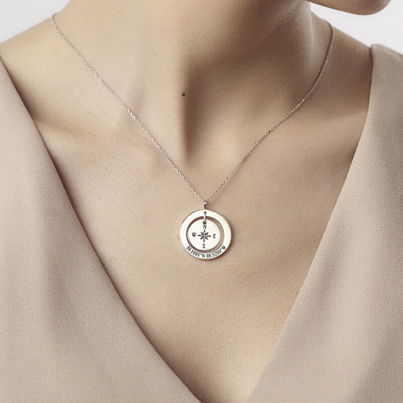 Aangepaste coördinaten ketting lengtegraad lengtegraad sieraden afstuderen cadeau voor jubileum