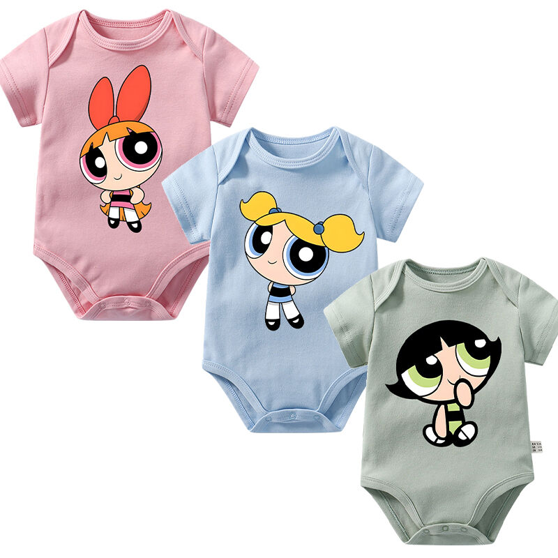 Gepersonaliseerde Baby Onesie The Powerpuff Girls Schattig Patroon Ontwerp Aantrekkelijk Baby Shower Nieuw Moeder Cadeau