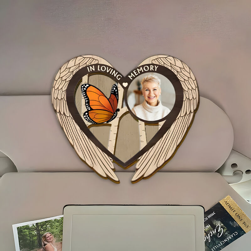 Personalized Car Visor Clip Custom Photo Sympathy Gift for Family Members