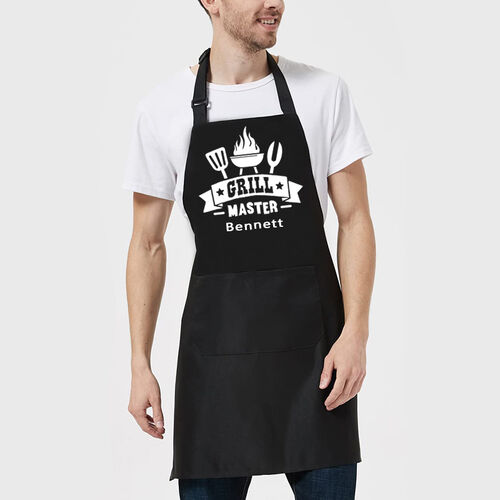 Personalized Name Apron Beautiful Gift for Family "Grill Master"