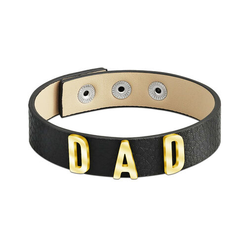 Punk Men's Leather Bracelet DAD Lettering For Father's Day