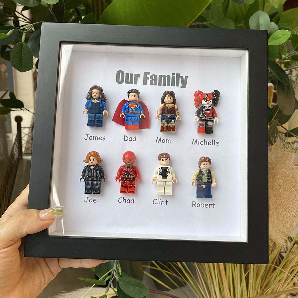 Cadre "Notre famille" famille super-héros personnalisé