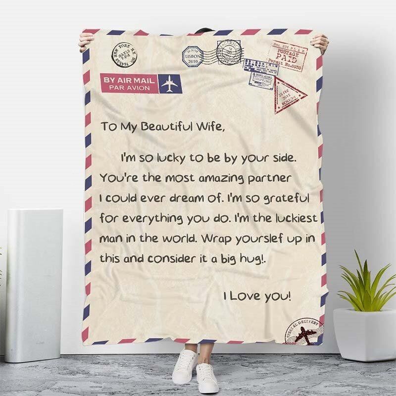 "I Love You Forever" Personalized Love Letter Blanket to Wife from Husband Warm Gift