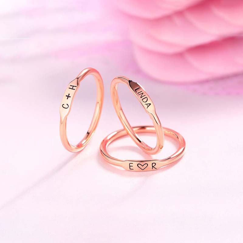 Personalized Stackable Bar Ring