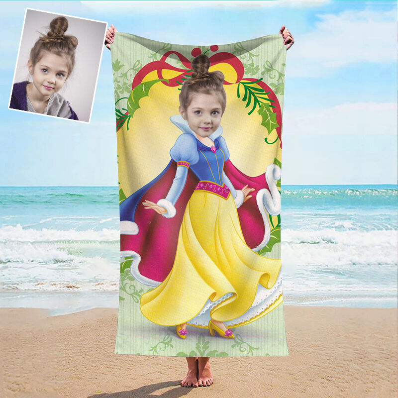 Personalized Photo Bath Towel With Girl In Beautiful Yellow Dress Beautiful Gift