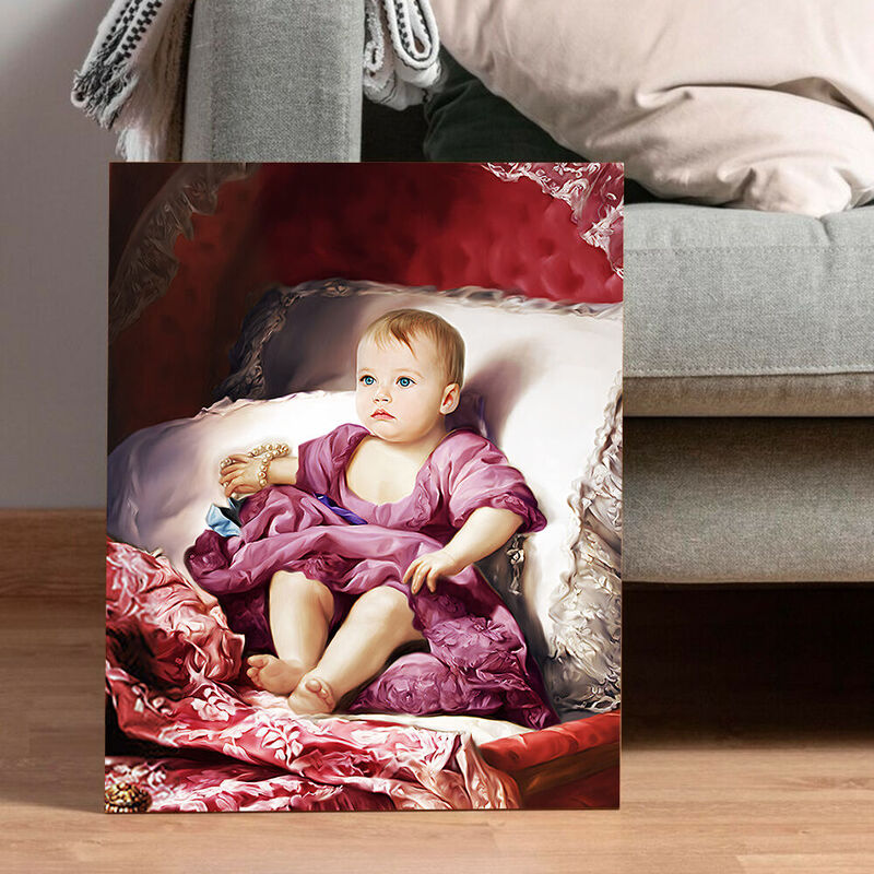 The Royal Baby Girl Head Photo Customizable Royal Portrait Cute Gift for Baby