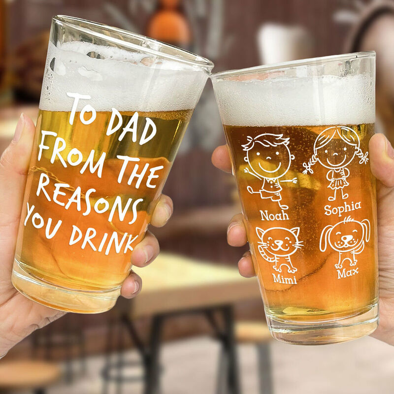Personalized Beer Mug Customized Kids Style Father's Day Gift