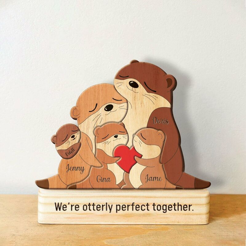 Personalized Wooden Mouse Family Puzzle Cute Gift For Christmas