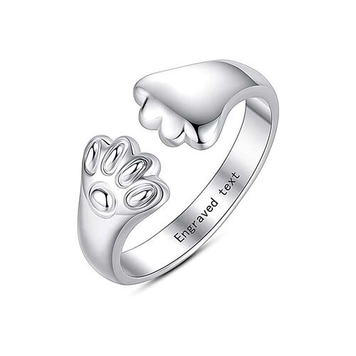 Personalisierter Ring mit Katzengravur für Mama