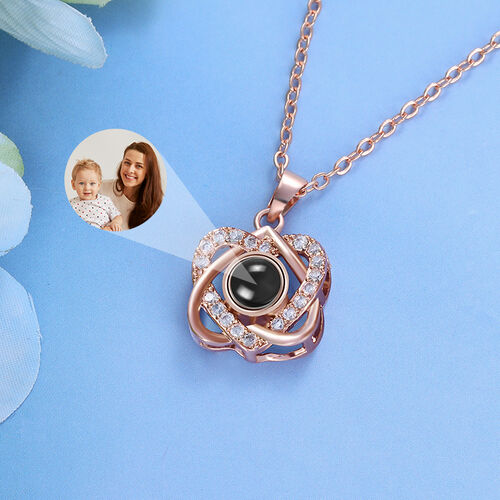 Personalized Photo Projection Necklace-Heart In Heart