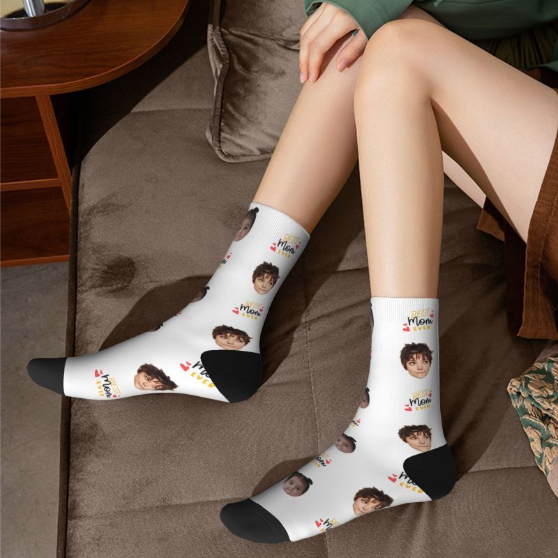 Custom Face Socks with Kid Photos for Mother's Day
