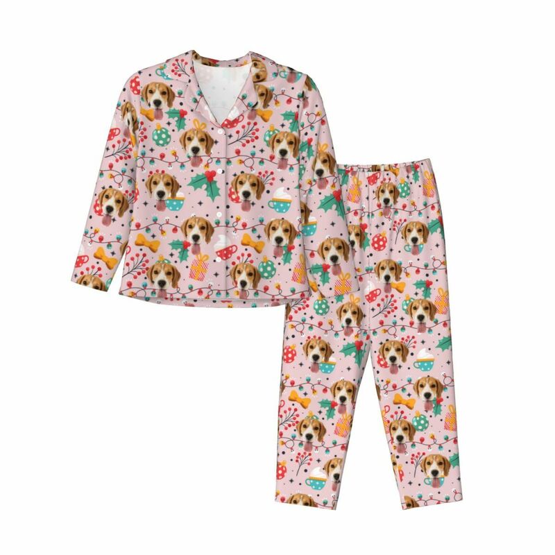 Personalized Pajamas Custom Photo Christmas Elements Cute Style Pattern Design Gift for Family