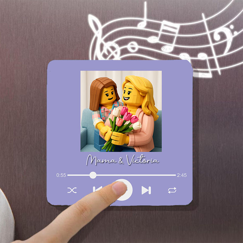 Personalisiertes Bild Musik Kühlschrankmagnet mit individueller Farbe Niedliches Geschenk für Mama