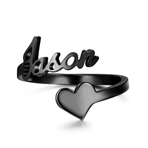 "Love Is Seed" Personalized Heart Name Ring