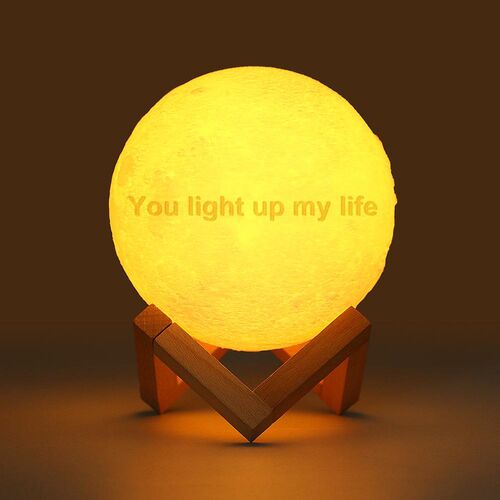 Custom 3D Photo Moon Lamp, Touch 2 Colors, Baby Gift