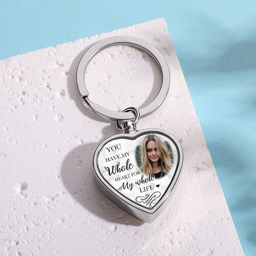 You Have My Whole Heart Personalized Picture Urn Keychain