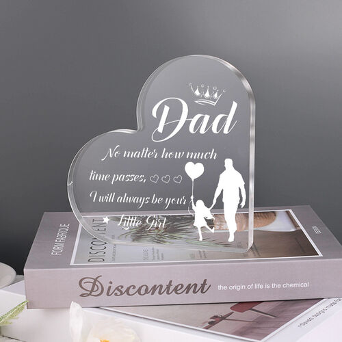 Geschenk für Vater "Ich werde immer dein kleines Mädchen sein" Herzförmige Acryl-Plakette