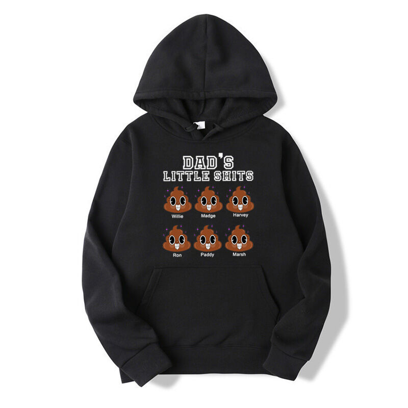 Personalized Hoodie Dad's Little Shits with Custom Name for Father's Day