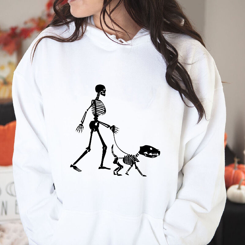 Creative Design Hoodie with Ghost Pattern Holding Pet Best Present for Pet Lover